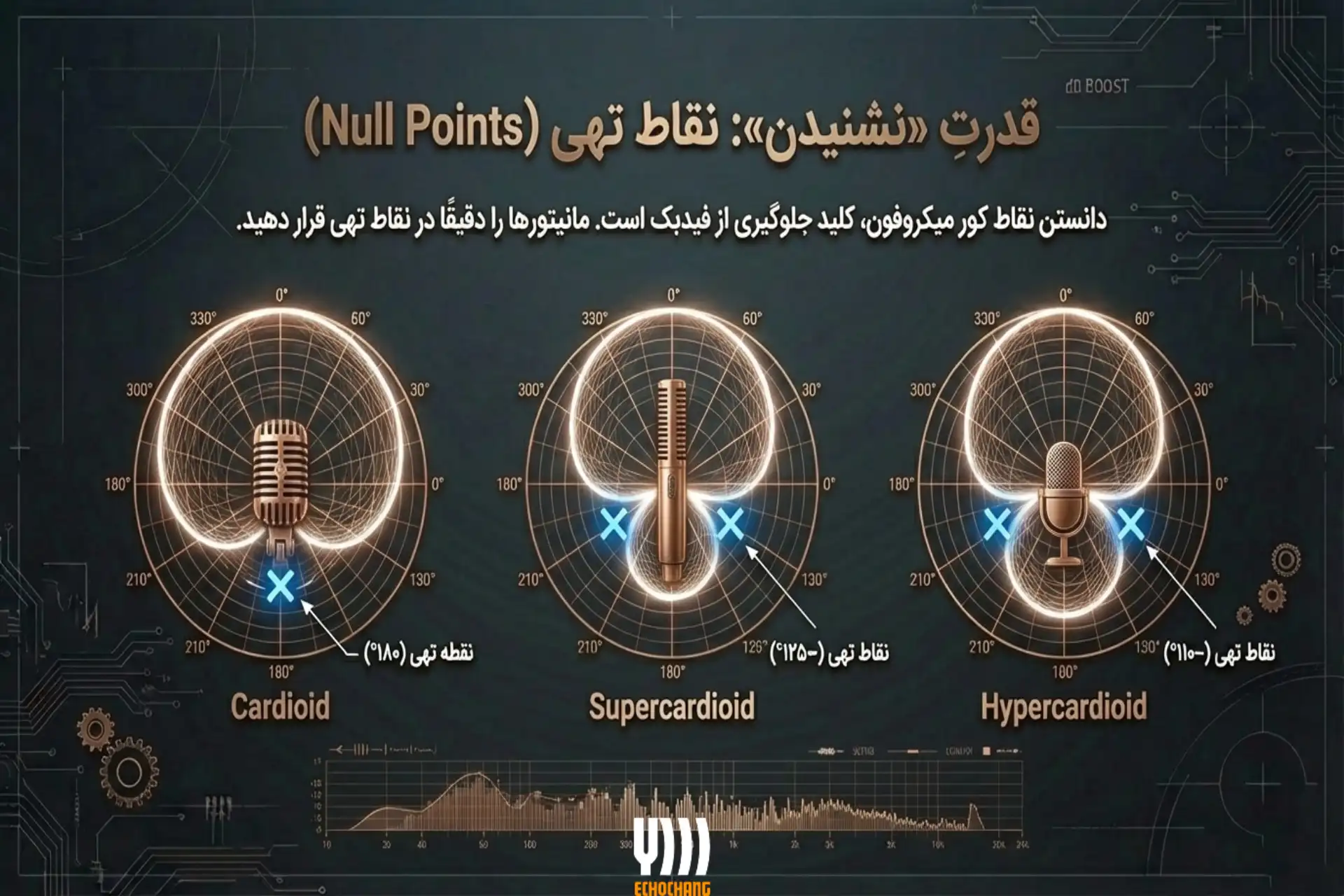 اهمیت نقاط تهی در استفاده از الگوهای قطبی میکروفون